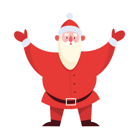 Santa claus rising hand  Illustration