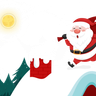 illustration for santa claus running on roof