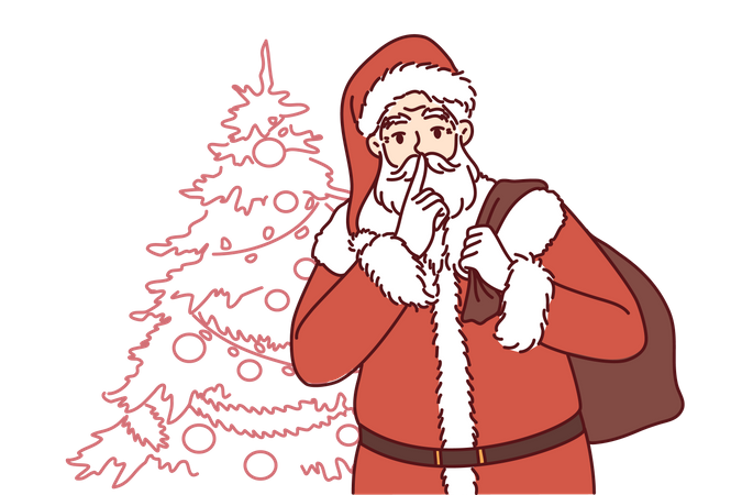 Santa Claus saying quit  Illustration