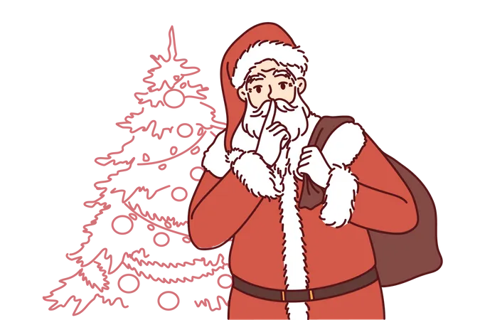 Santa Claus saying quit  Illustration
