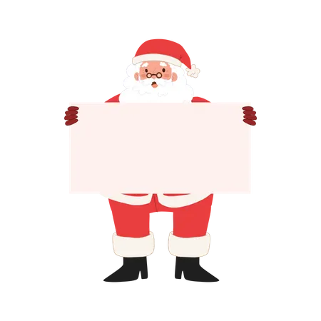 Santa claus showing blank paper  Illustration