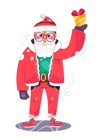 Santa Claus showing the gift Illustration