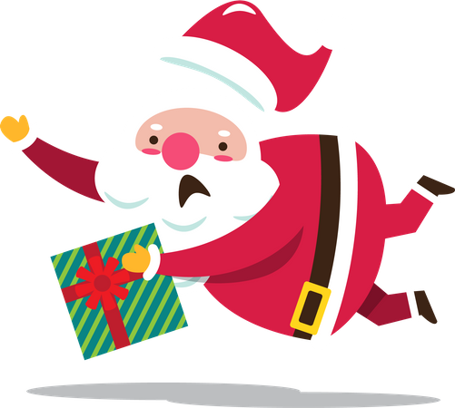 Santa Claus slipping  Illustration