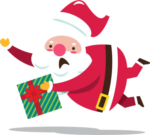 Santa Claus slipping  Illustration