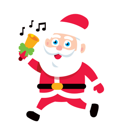 Papá Noel tocando la campana  Ilustración