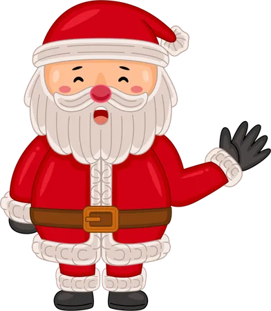 Santa claus waving hand  Illustration