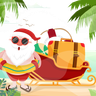 illustrations for santa claus wearing swim ring