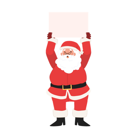 Santa claus with blank banner  Illustration