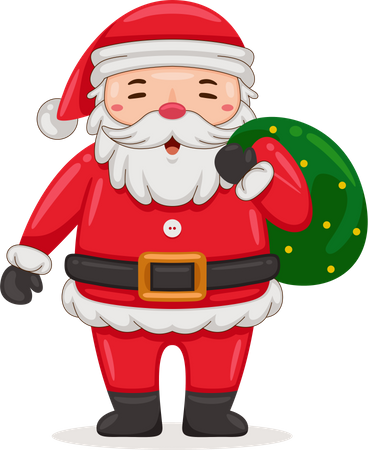 Santa Claus with christmas gift  Illustration