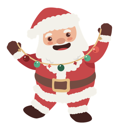 Santa Claus with Christmas light  Illustration