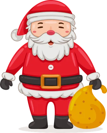 Santa Claus with christmas present  Illustration