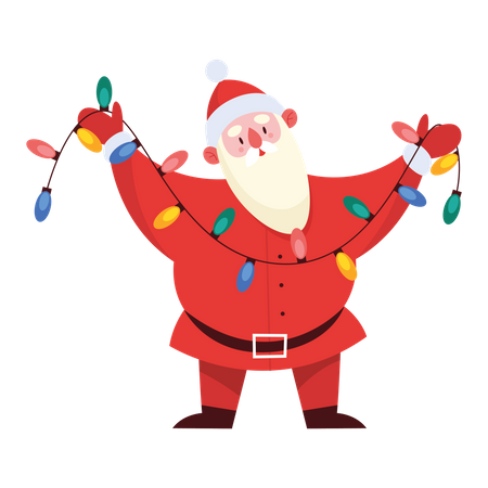 Santa claus with decoration light Illustration