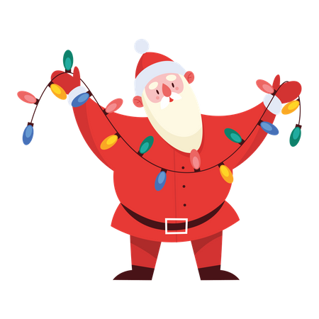 Santa claus with decoration light  Illustration