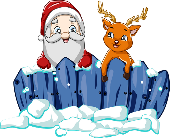 Santa Claus with deer Illustration