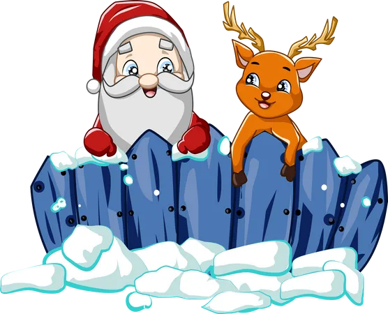 Santa Claus with deer Illustration