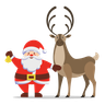 santa claus with deer illustration free download