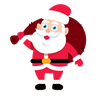 illustration santa claus with gift bag