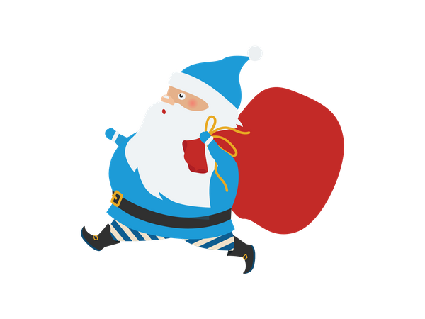 Santa Claus With Gift Bag  Illustration
