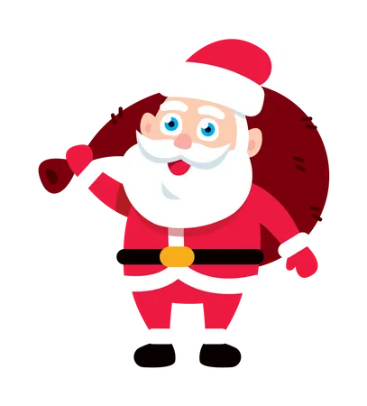 Santa Claus with gift bag  Illustration