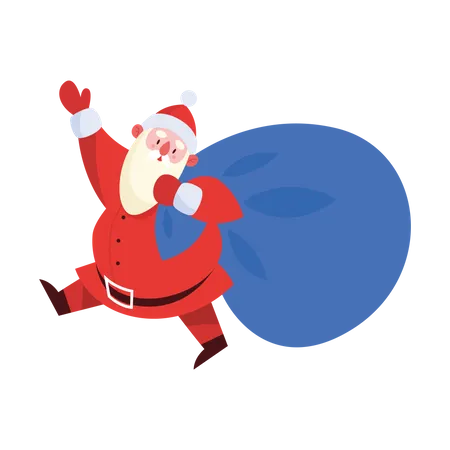 Santa claus with gift  Illustration