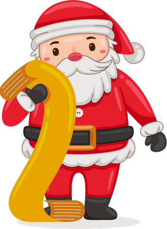 Santa Claus with gift list  Illustration