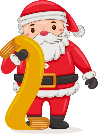 Santa Claus with gift list  Illustration