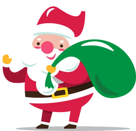 Santa Claus with gift sack  Illustration