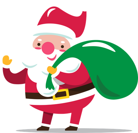 Santa Claus with gift sack  Illustration