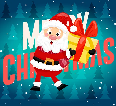 Santa Claus And Christmas Gifts Illustration