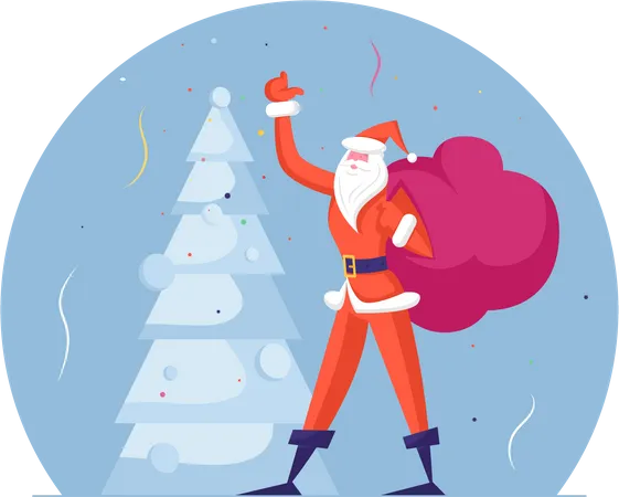 Santa Claus with Gifts Illustration