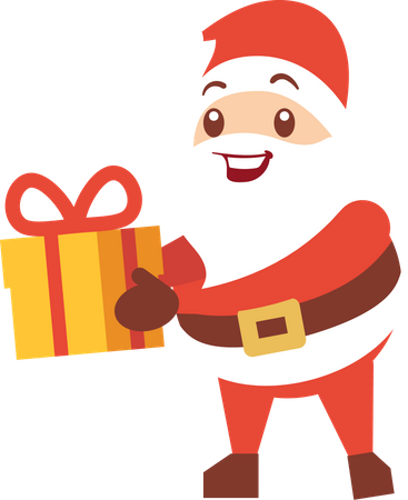 Santa claus with present  Illustration