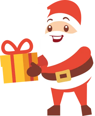 Santa claus with present  Illustration