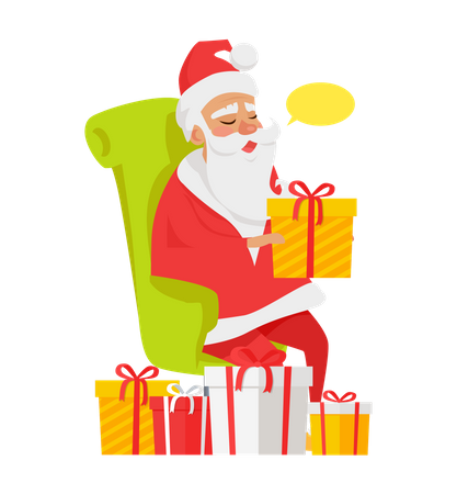Santa Claus with Presents  Illustration