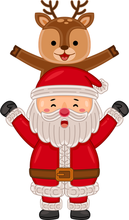 Santa claus with Reindeer  Illustration