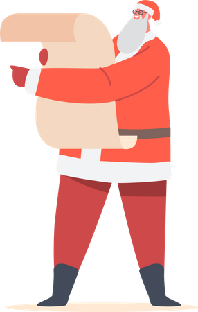 Santa Claus with Scroll  Illustration