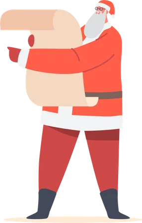 Santa Claus with Scroll  Illustration