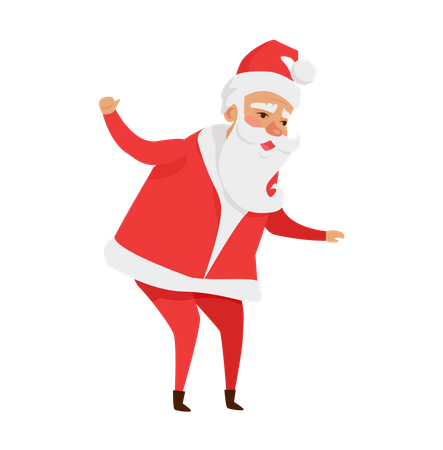 Santa Claus with Stretched Arms  Illustration