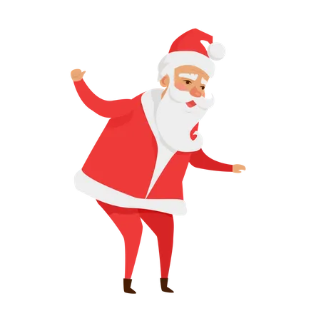 Santa Claus With Stretched Arms Isolated On White Father Christmas Decorative Statue In Cartoon Design Funny Magic Character In Flat Saint Nick Vector Illustration In Winter Holiday Concept Illustration