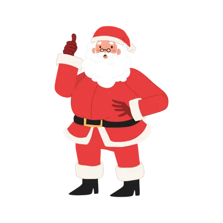 Santa Claus Is Doing Thumbs Up As Compliment Its Very Well Good Job Vector Illustration Illustration