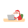 santa using laptop illustration