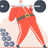 illustrations of santa claus workout in gym