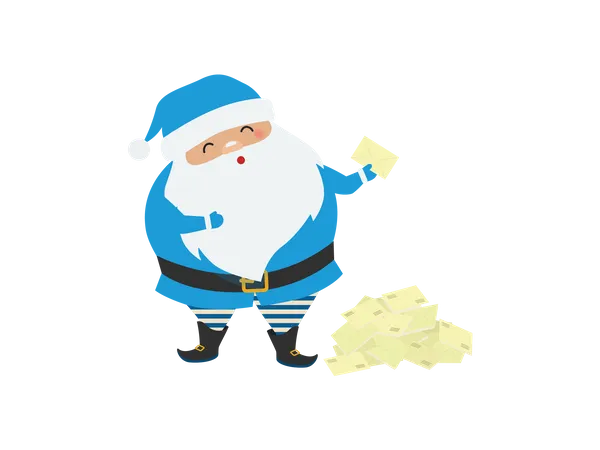 Santa con solicitud de regalo  Illustration