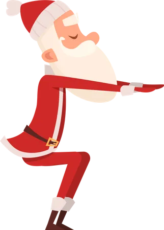 Santa Yoga Poses Christmas Winter Holiday Sport Healthy Illustration
