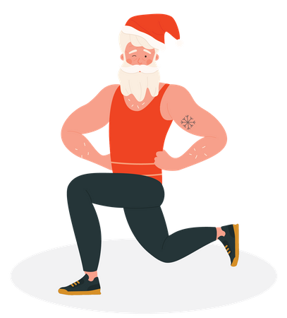 Santa doing exercise  Illustration