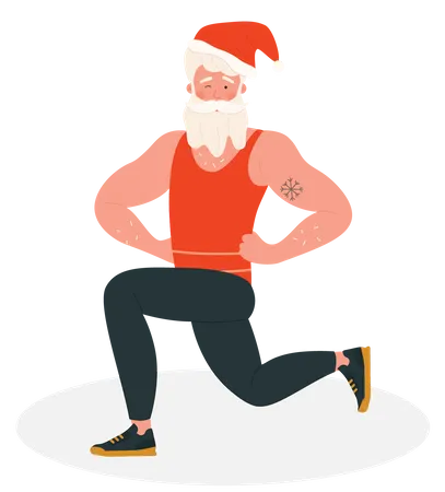 Santa doing exercise  Illustration