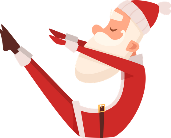 Santa Doing Exercise  Illustration