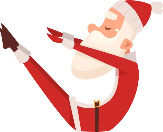 Santa Doing Exercise  Illustration