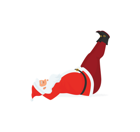 Santa doing leg balance  Illustration