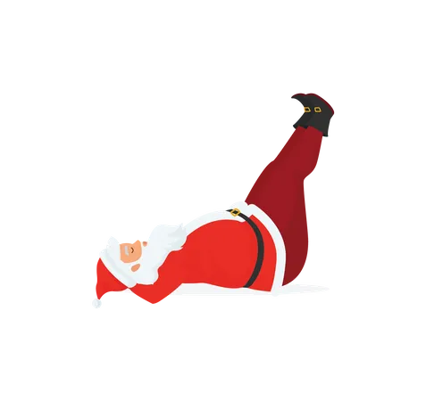 Santa doing leg balance  Illustration