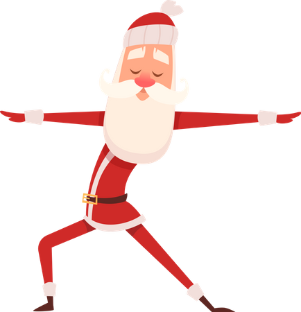Santa Doing Stretching  Illustration